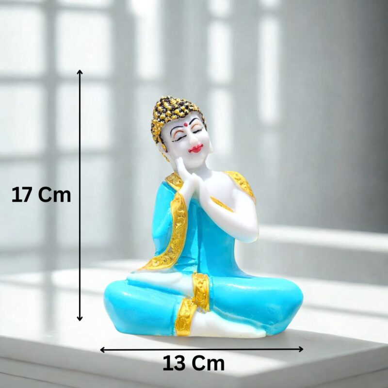 Thai Sitting Buddha Marble - Blue