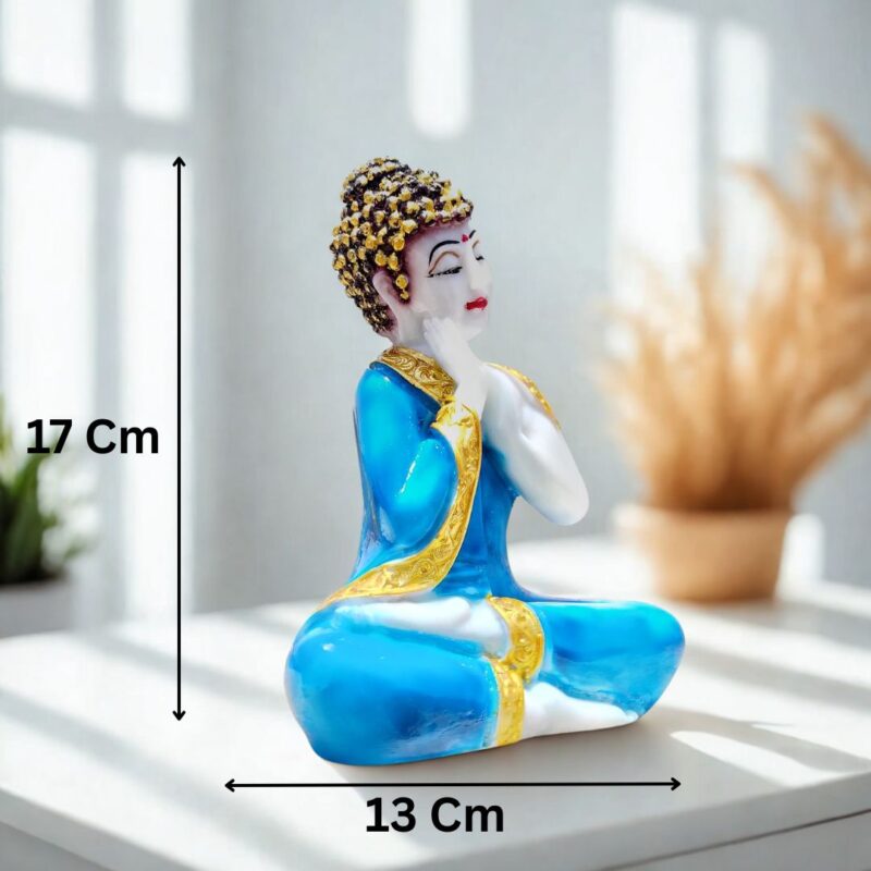 Thai Sitting Buddha Marble - Dark Blue