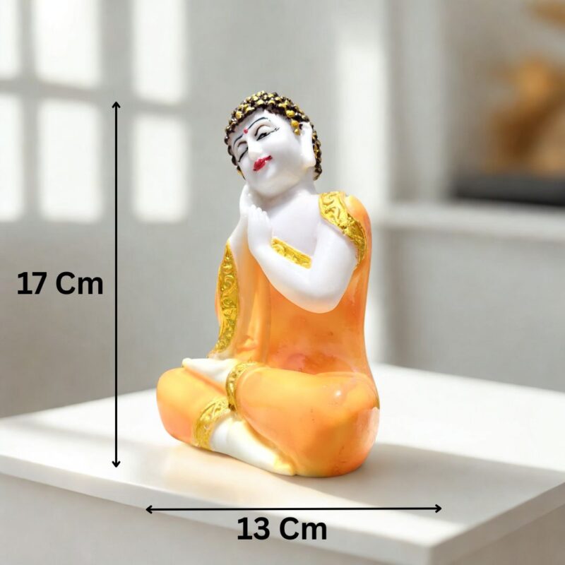 Thai Sitting Buddha Marble - Orange