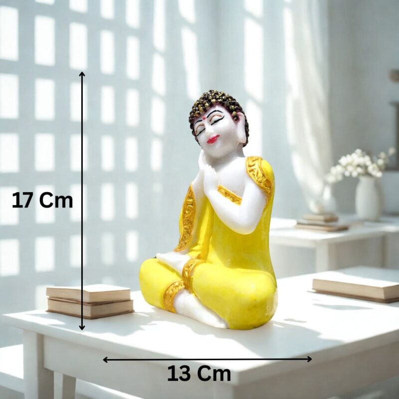 Thai Sitting Buddha Marble - Yellow