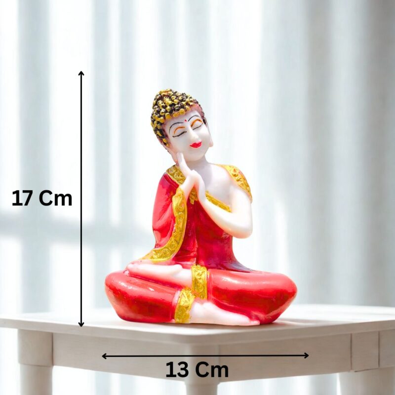 Thai Sitting Buddha Marble - Red
