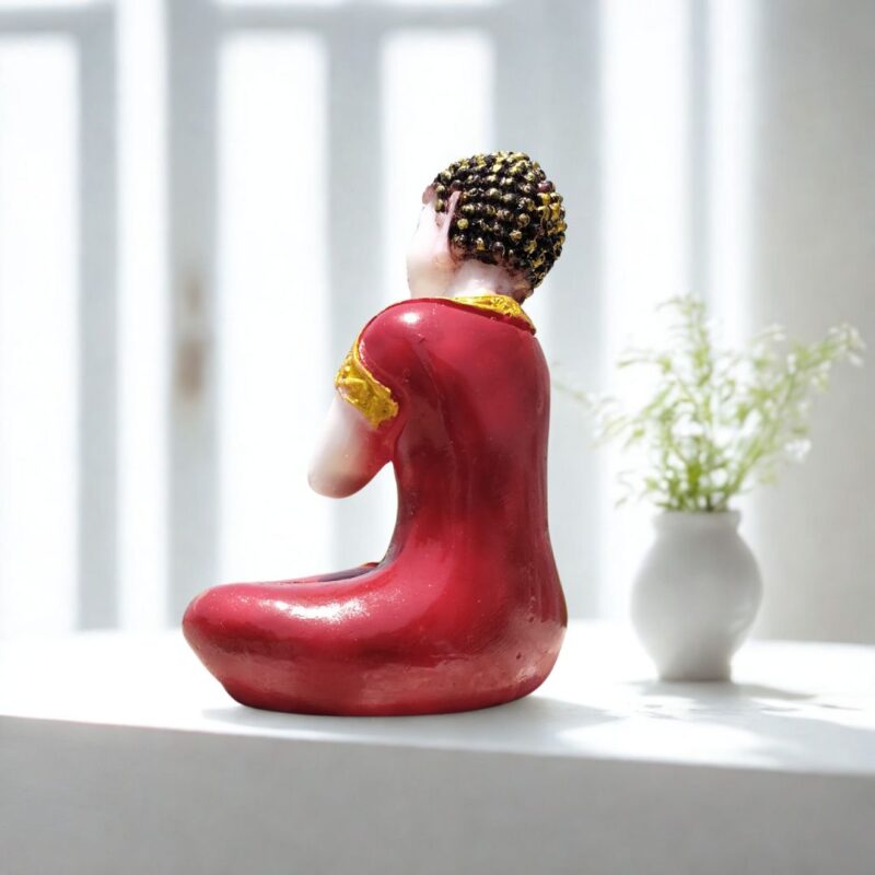 Thai Sitting Buddha Marble - Red