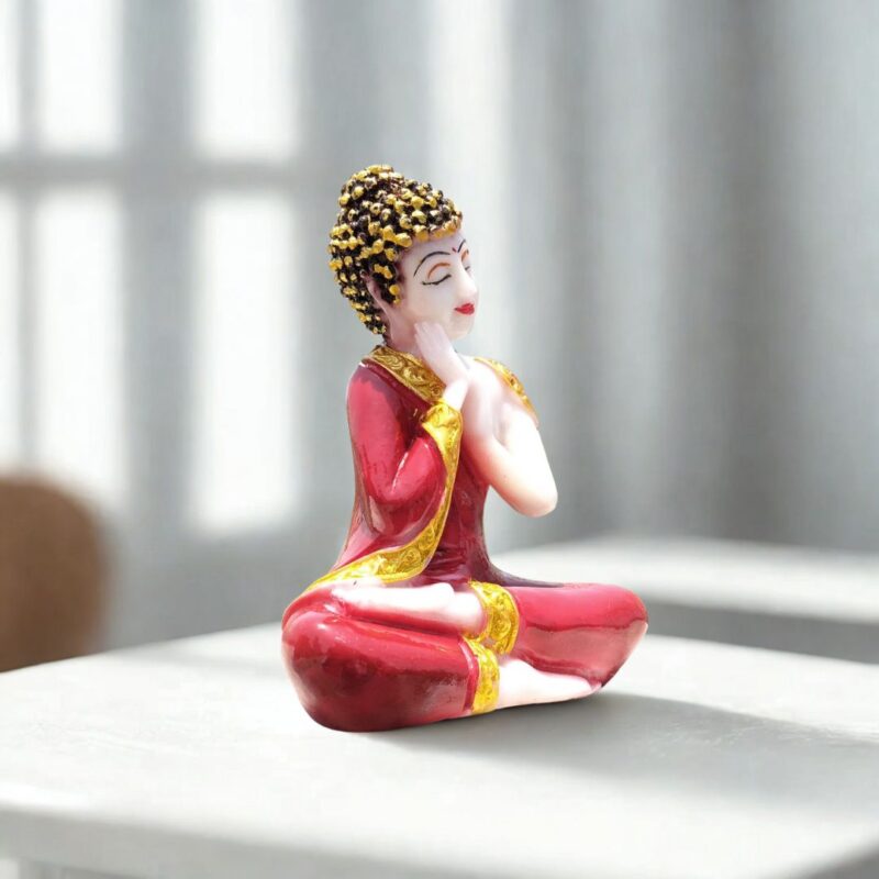 Thai Sitting Buddha Marble - Red