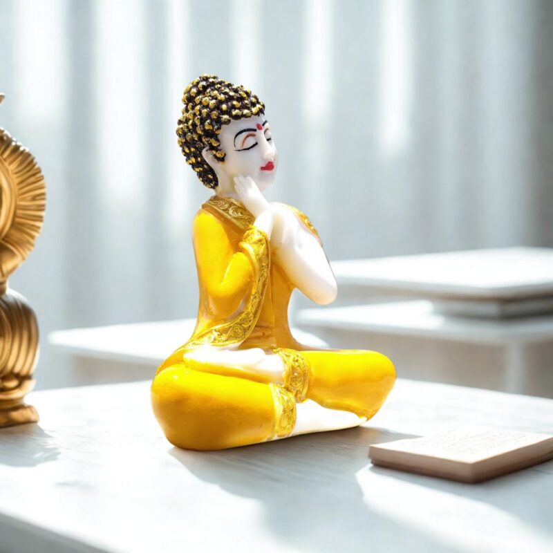 Thai Sitting Buddha Marble - Kesariya