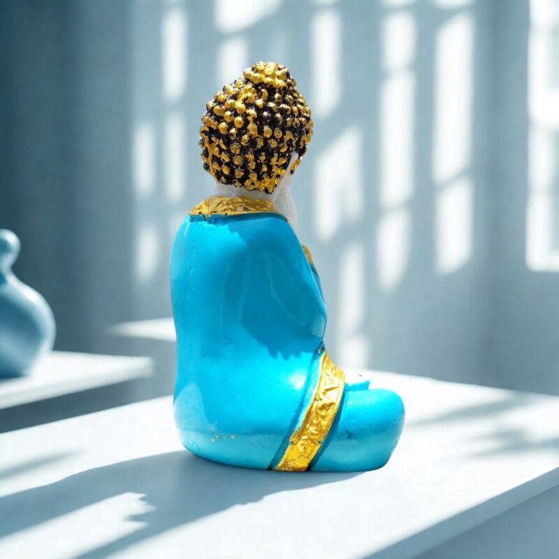 Thai Sitting Buddha Marble - Blue