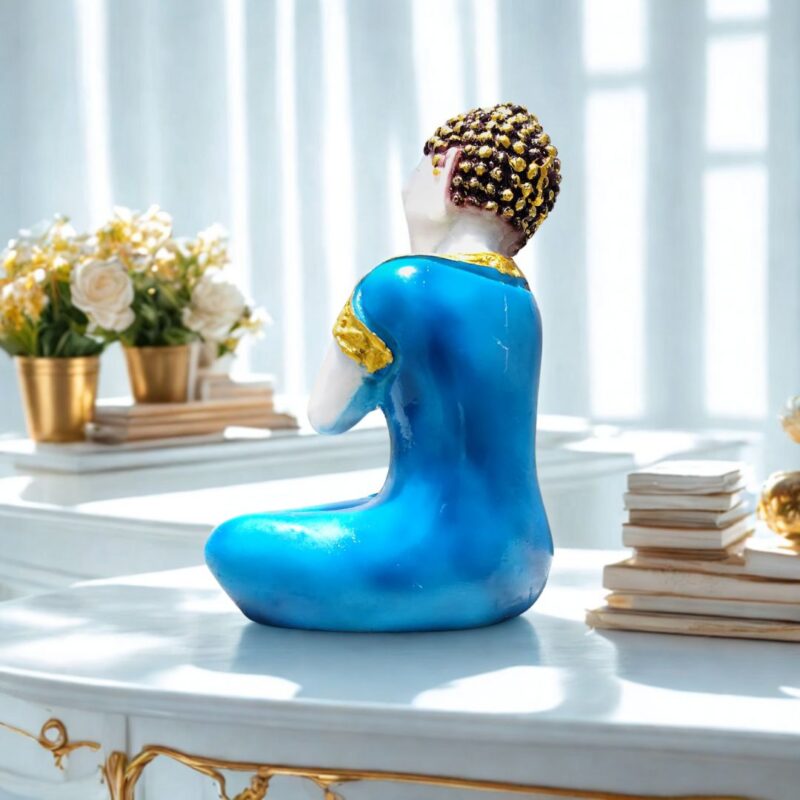 Thai Sitting Buddha Marble - Dark Blue