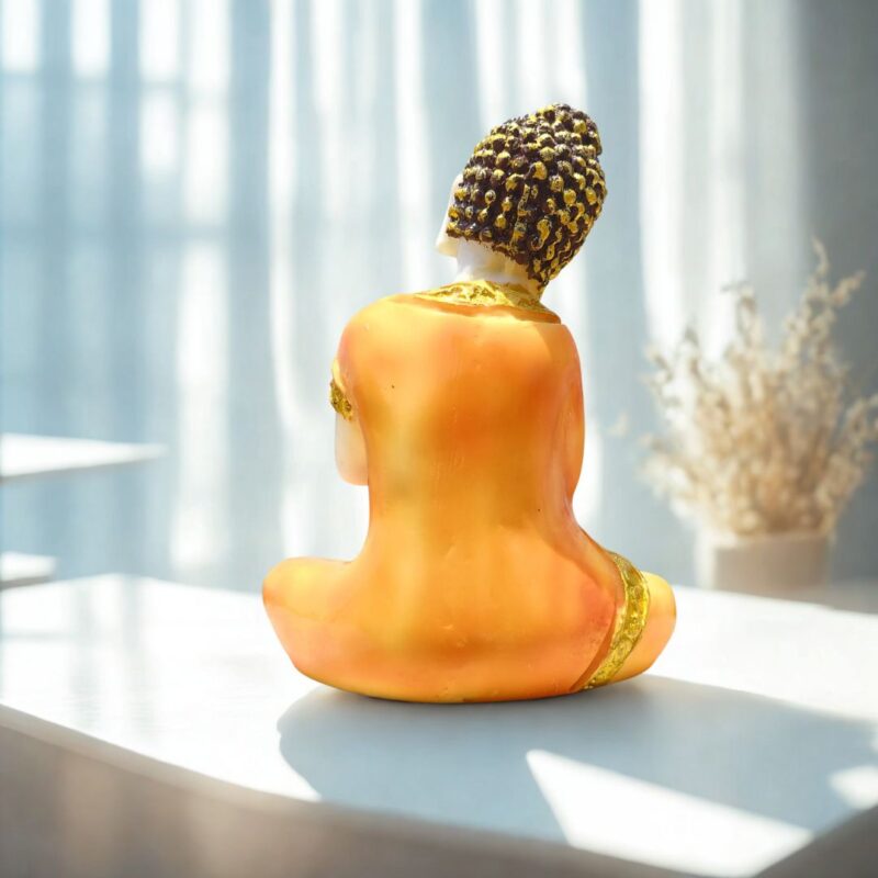 Thai Sitting Buddha Marble - Orange