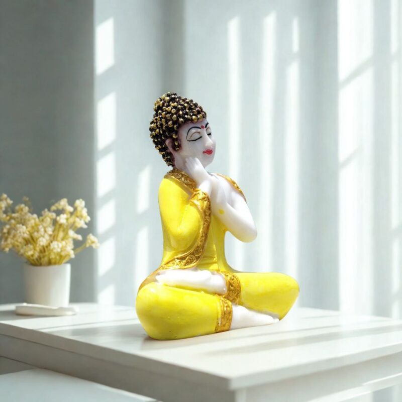 Thai Sitting Buddha Marble - Yellow