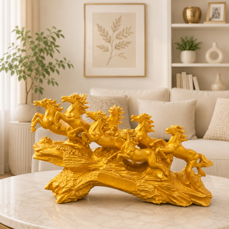 Majestic 7 Horses - Golden